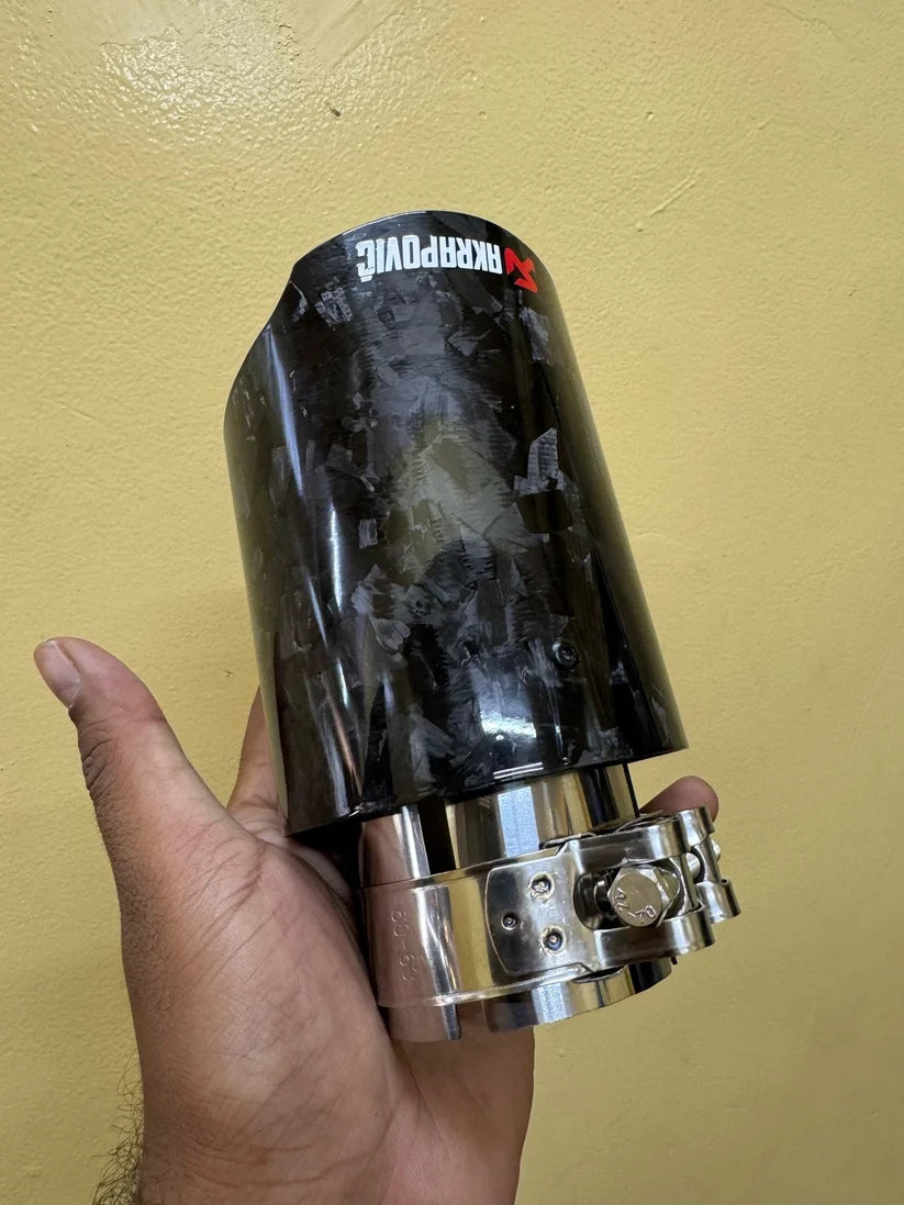 Akrapovic Exhaust Tip | Black Forged Carbon Single Tip
