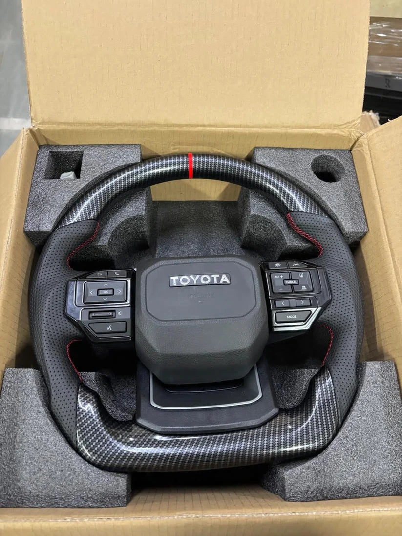 Toyota Land Cruiser Prado LC-250 Automatic Steering Wheel | Copy Carbon Fiber Finish