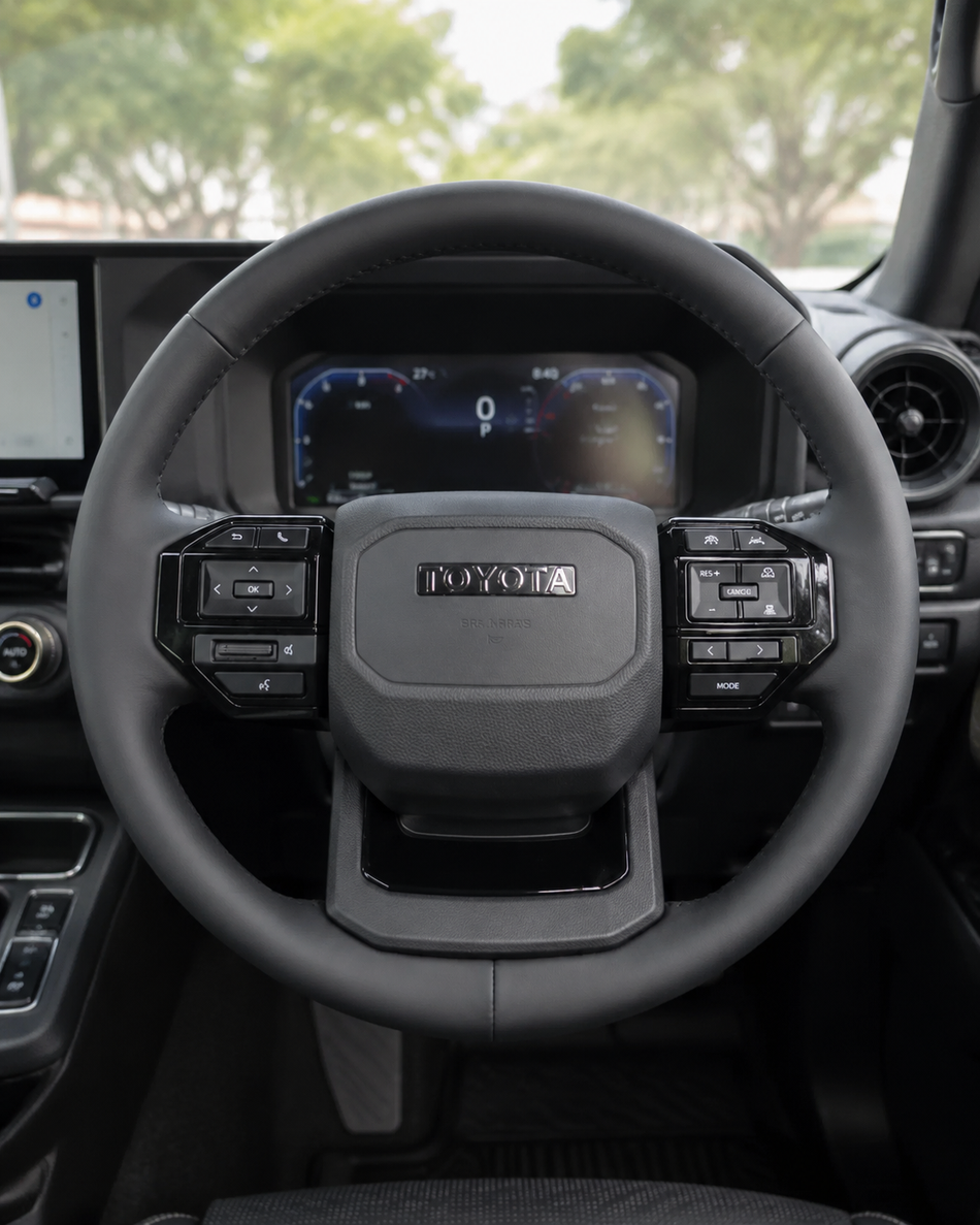 Toyota Land Cruiser LC-250 Piano Steering Wheel | Premium Gloss Black Finish Manual