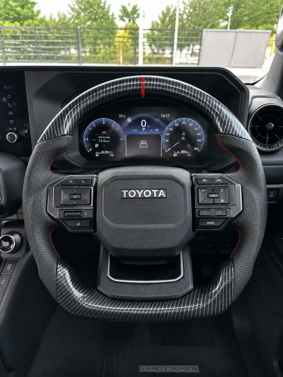 Toyota Land Cruiser Prado LC-250 Automatic Steering Wheel | Copy Carbon Fiber Finish