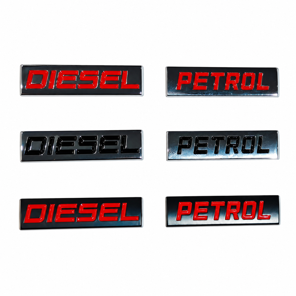 Petrol & Diesel Exterior Badges | Premium Finish
