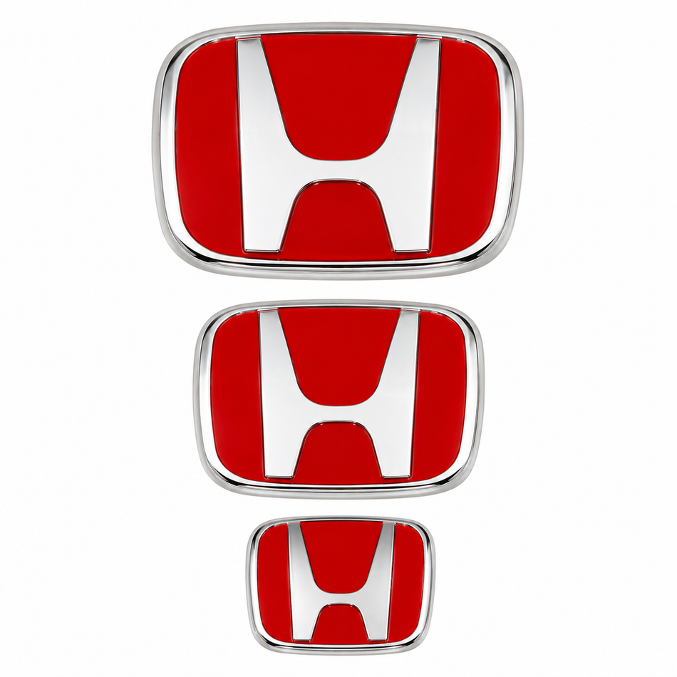 Honda Type-R Logo Emblems (Set of 3) | Front,Rear & Steering