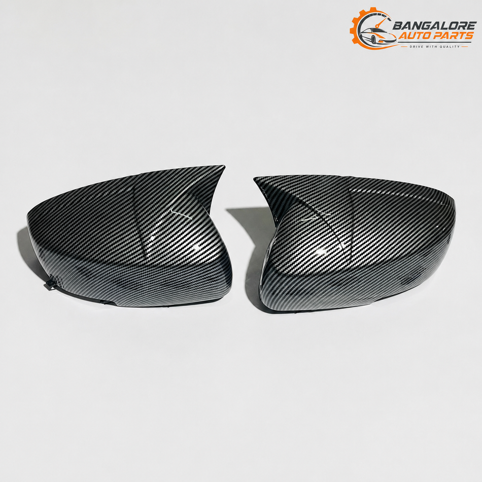 Grand Vitara and Toyota Hyryder Batman Style Mirror Covers | Aftermarket Glossy Black/Carbon Finish