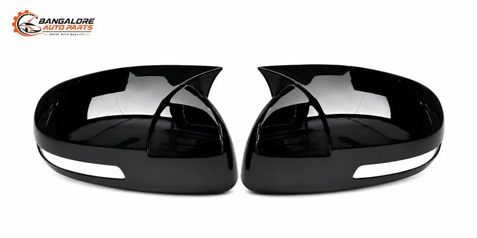 Suzuki Brezza Batman Style Mirror Covers | Glossy Black Finish Fits 2022+ Models