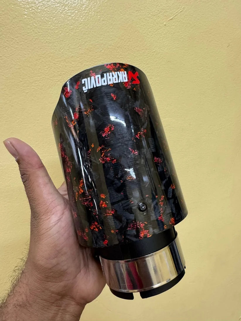 Akrapovic Exhaust Tip | Red Forged Carbon Single Tip